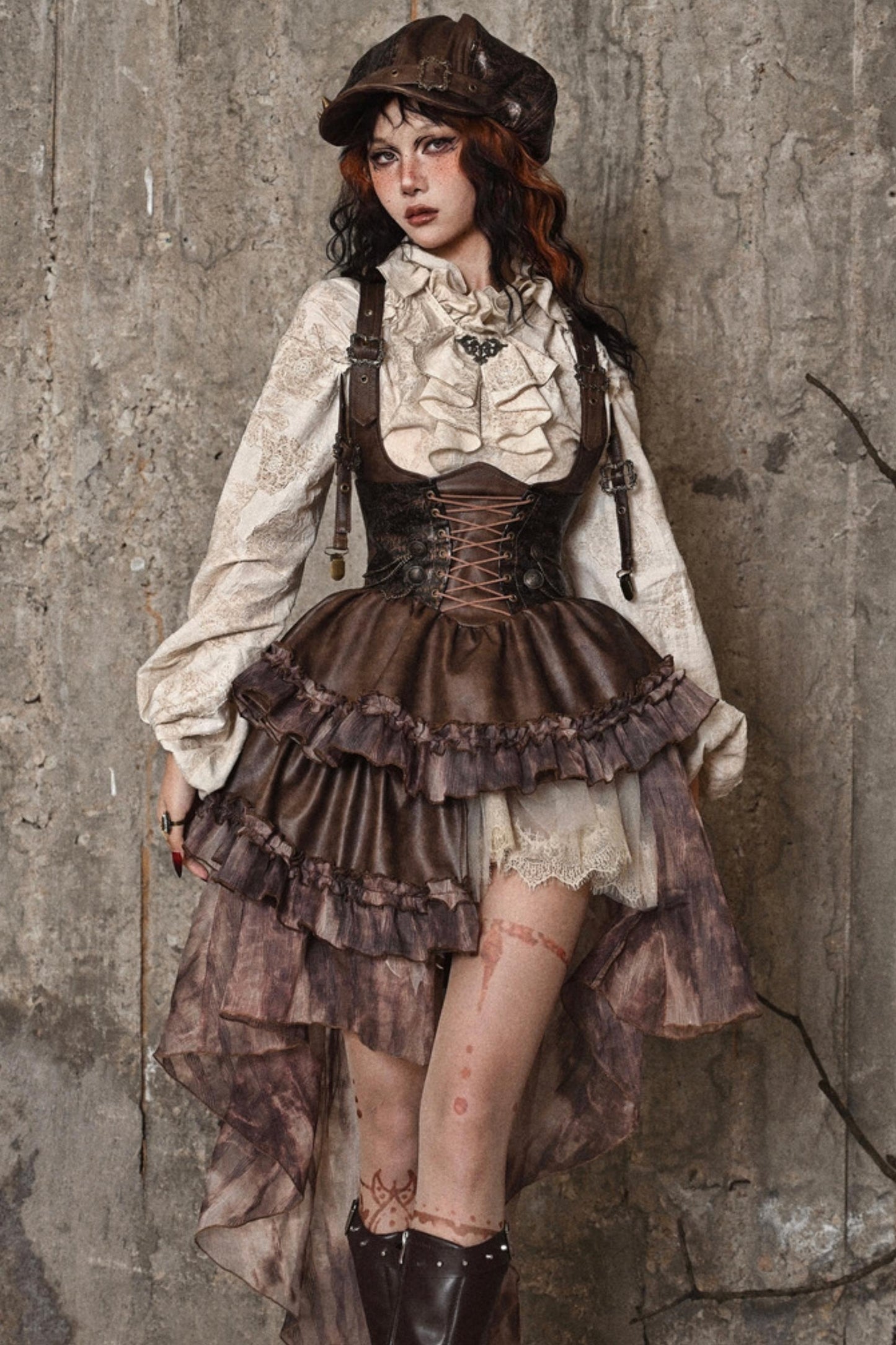 Halloween Steampunk Suspender Skirt