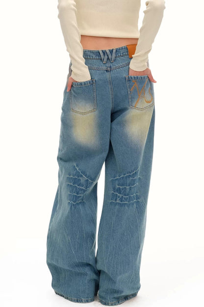 Vintage-Jeans mit weitem Bein