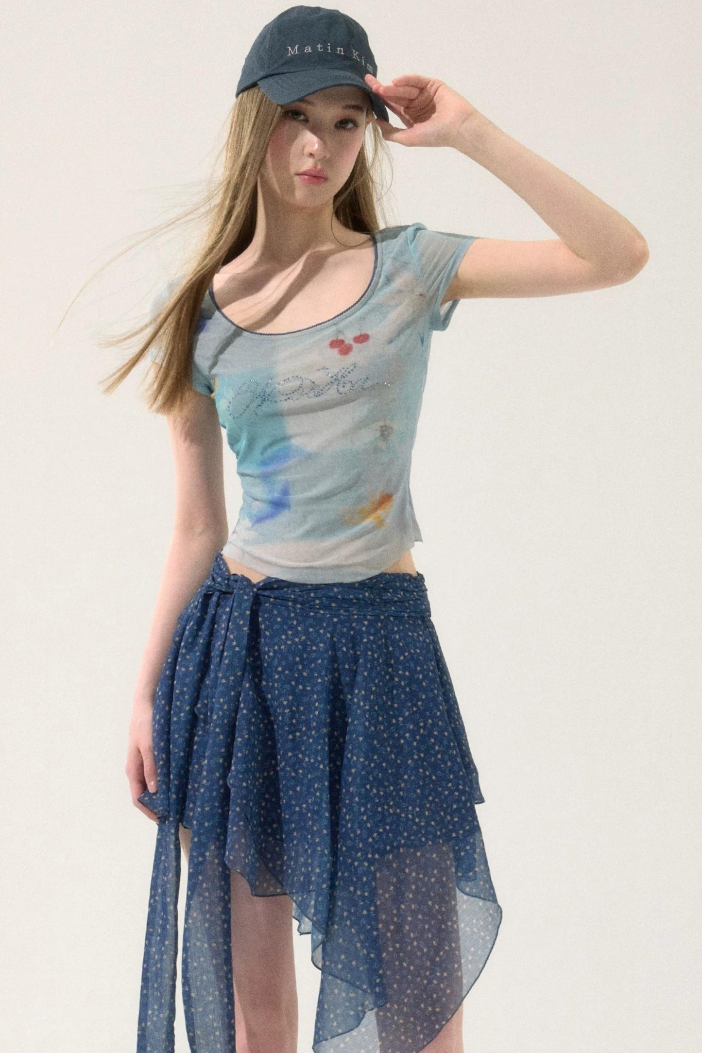Retro Asymmetrical Tie Skirt