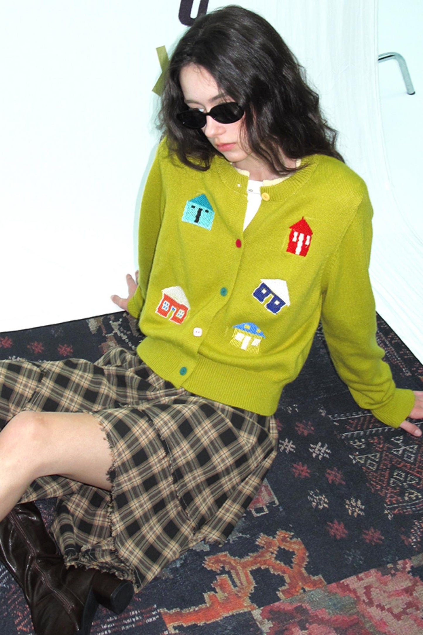 Wool Blend Embroidered Knitted Outer