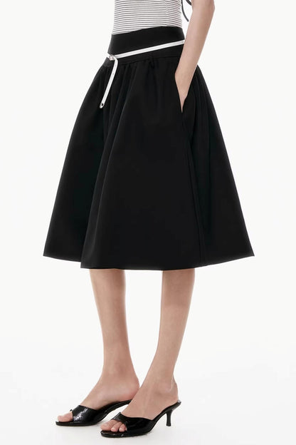 Two-Tone Pleated Puffy Skirt