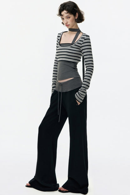 Color-Blocked Flared Sweatpants