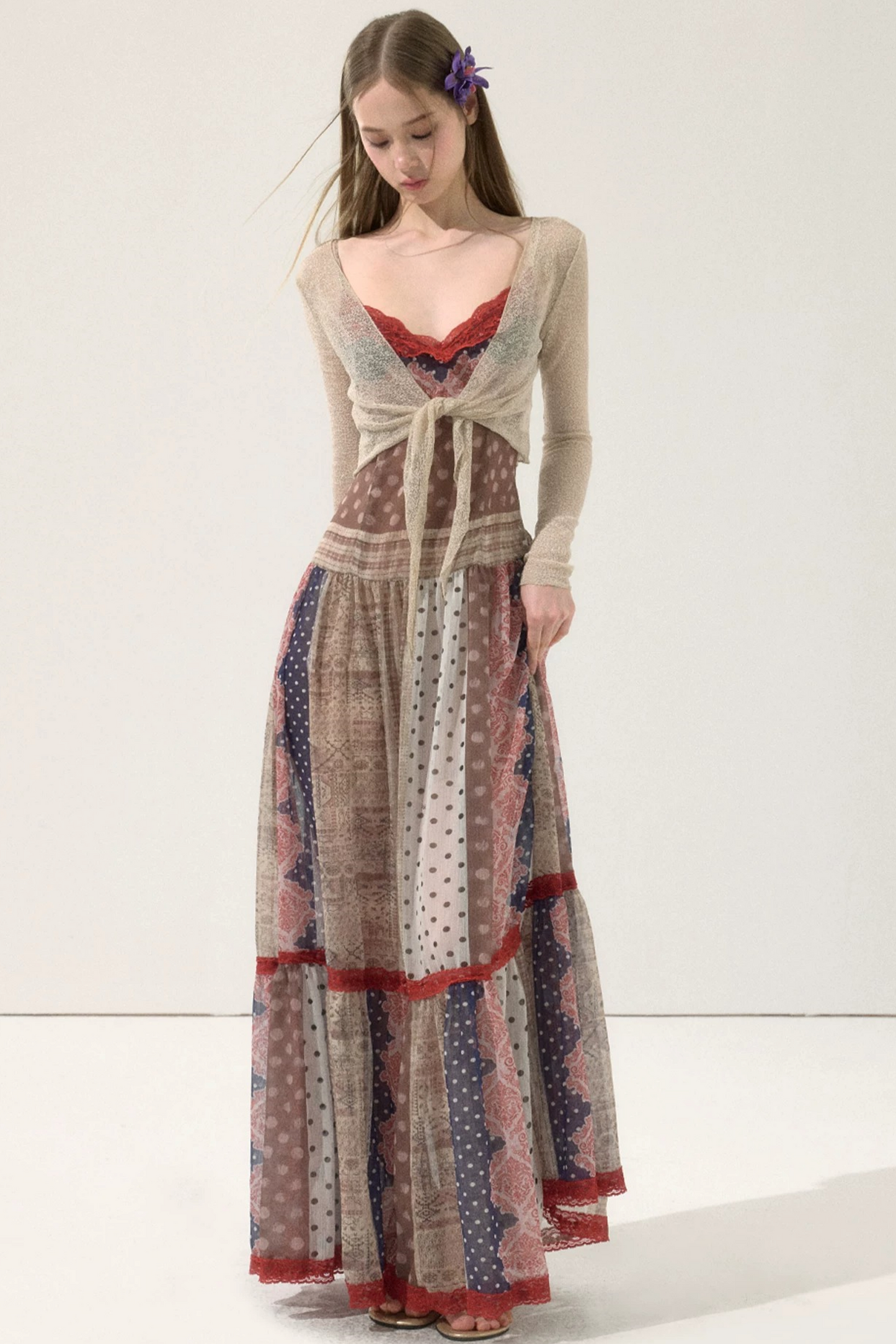 Shiny Silk Sheer Cardigan