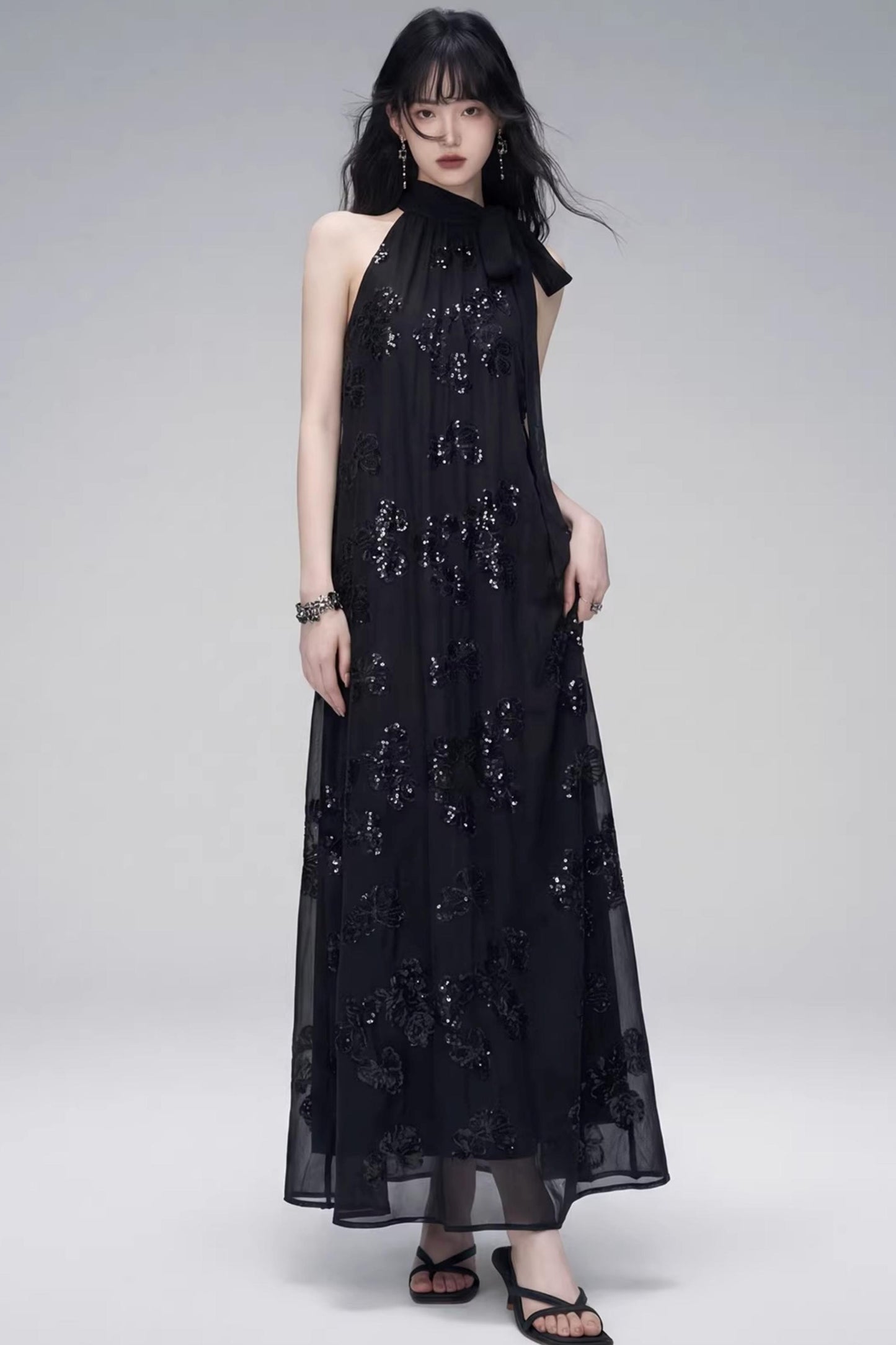 Gilt Shadow Halter Dress