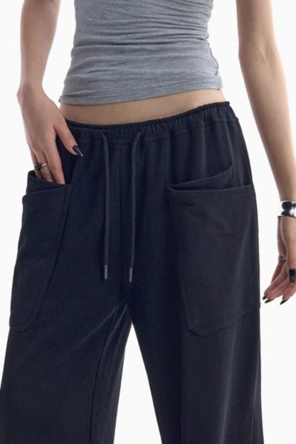 Double-Layer Black Sweatpants