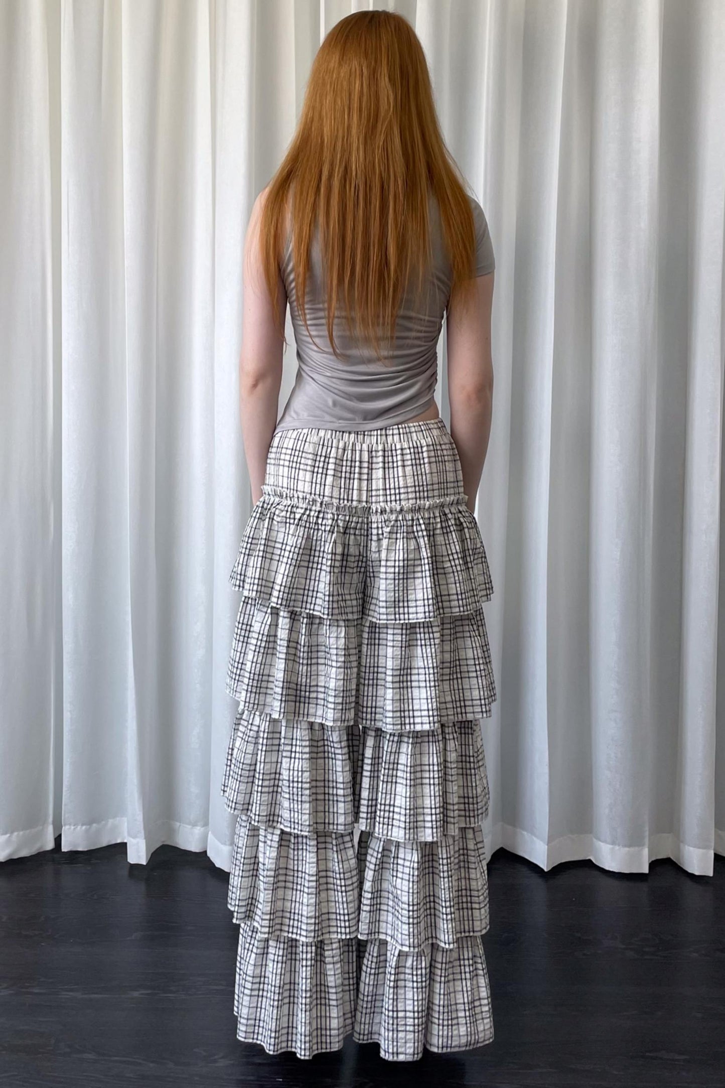 Plaid Wide-Leg Pants