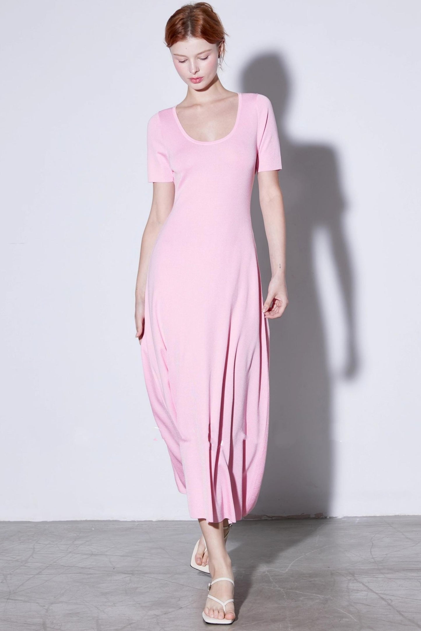 Silk U-neck Knit Dress