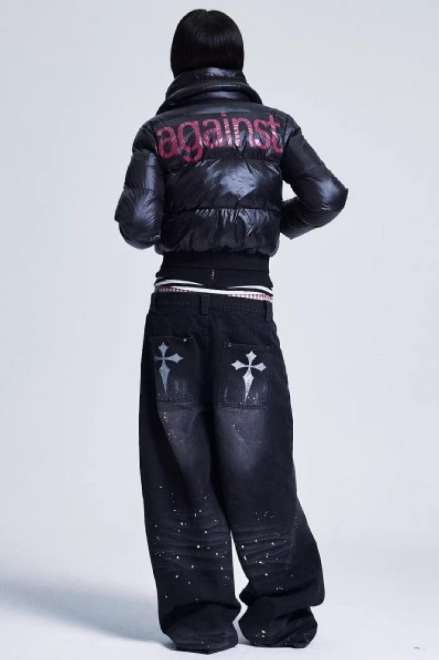 Two-Color Multi-Zipper Cotton Jacket