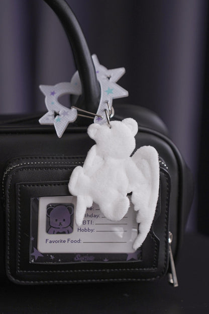Fighting Spirit Suede Bear Bag Pendant