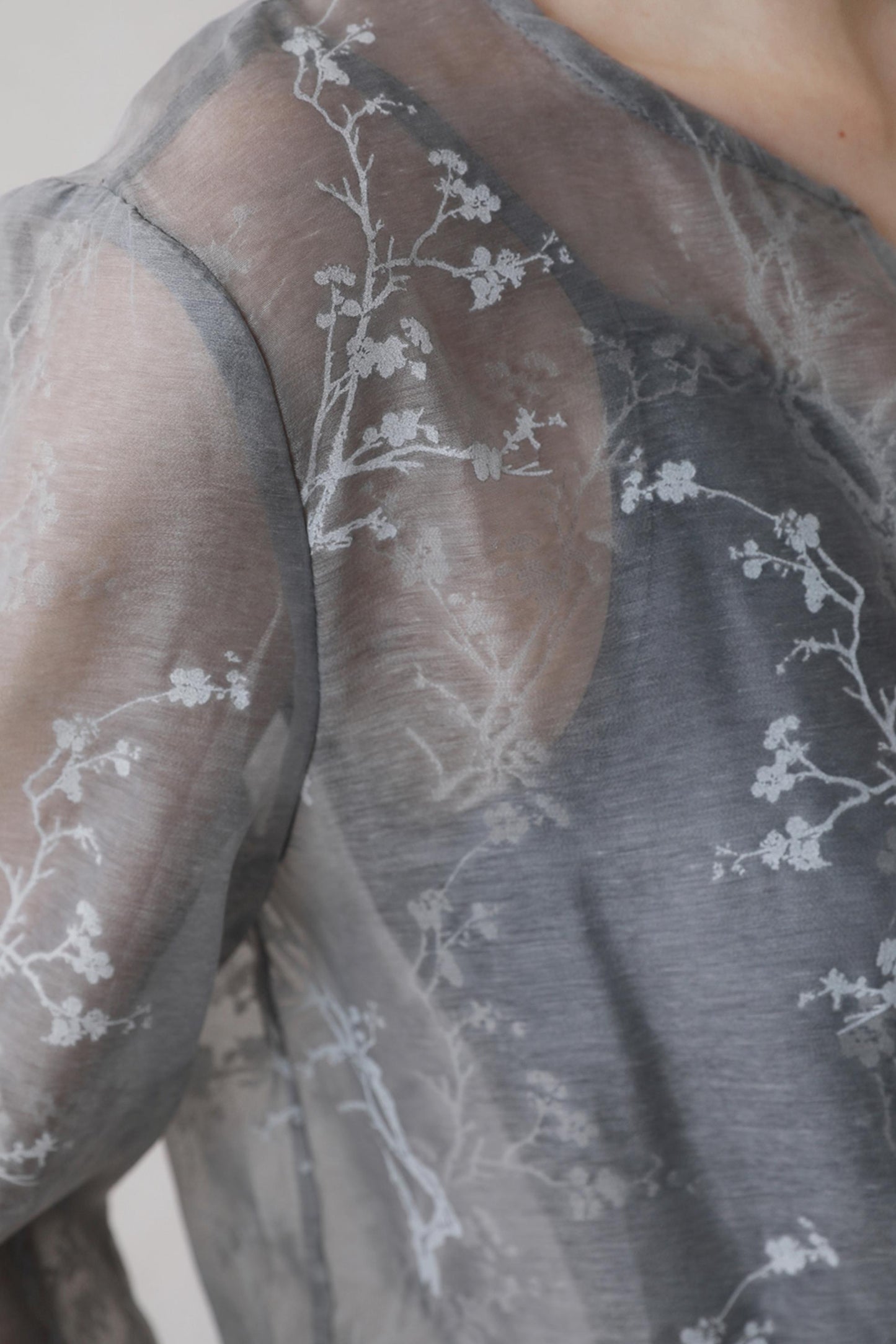 Plum Blossom Cardigan & Satin Dress Set