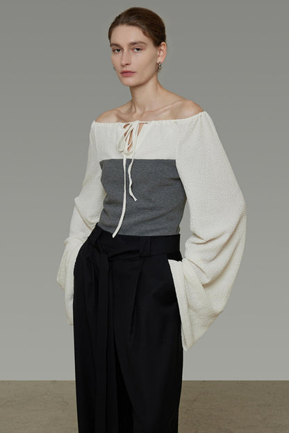 Contrast Round Neck Knit Top