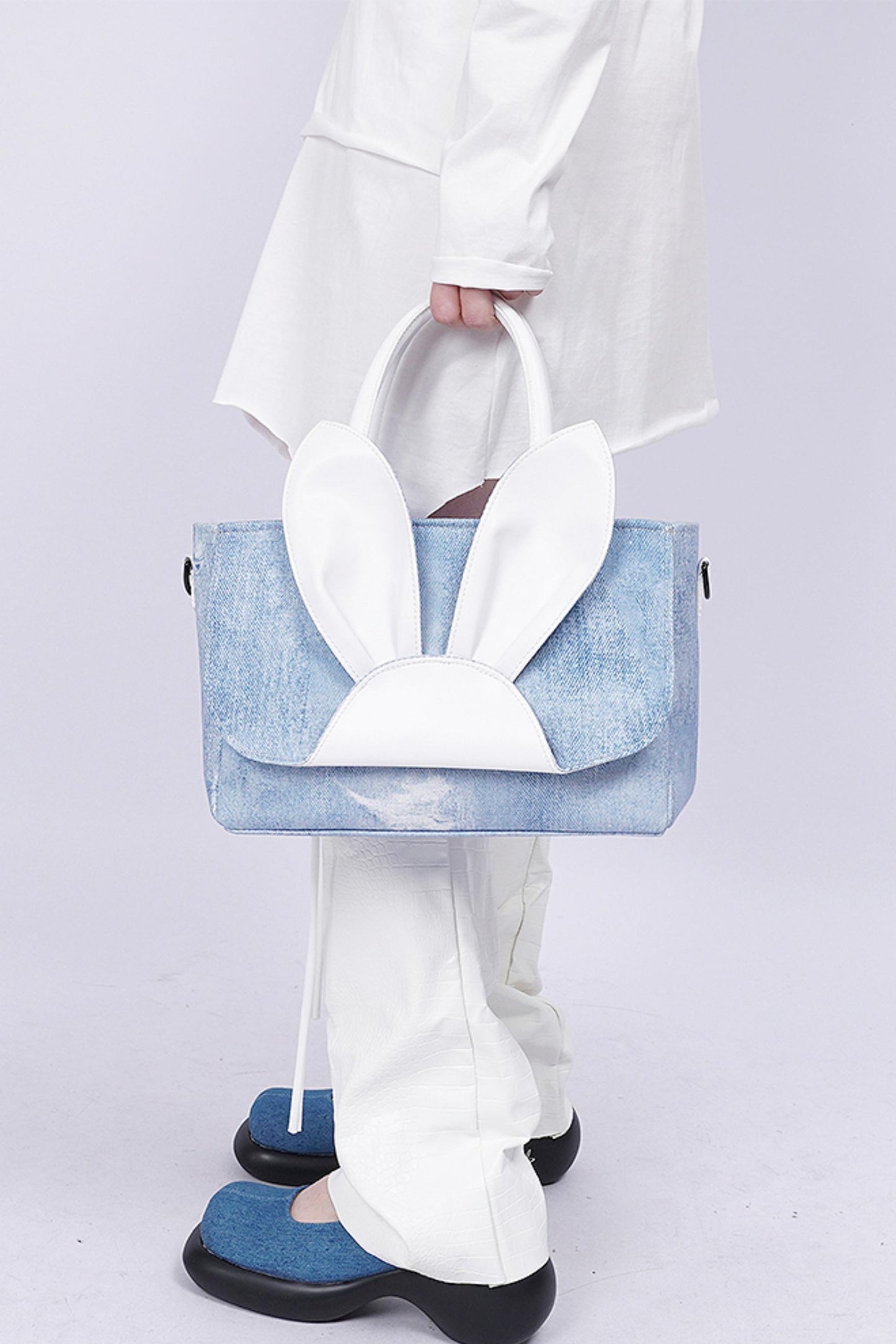 Denim Rabbit Tote Bag