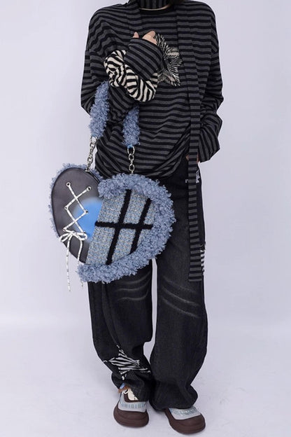 Graffiti Patchwork Heart Bag
