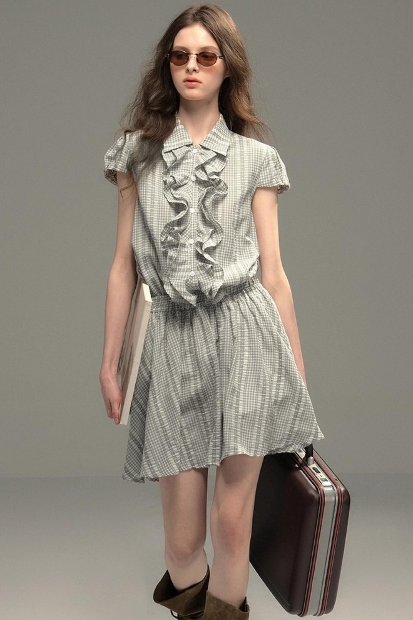 Silver Coral Jacquard Lace Dress