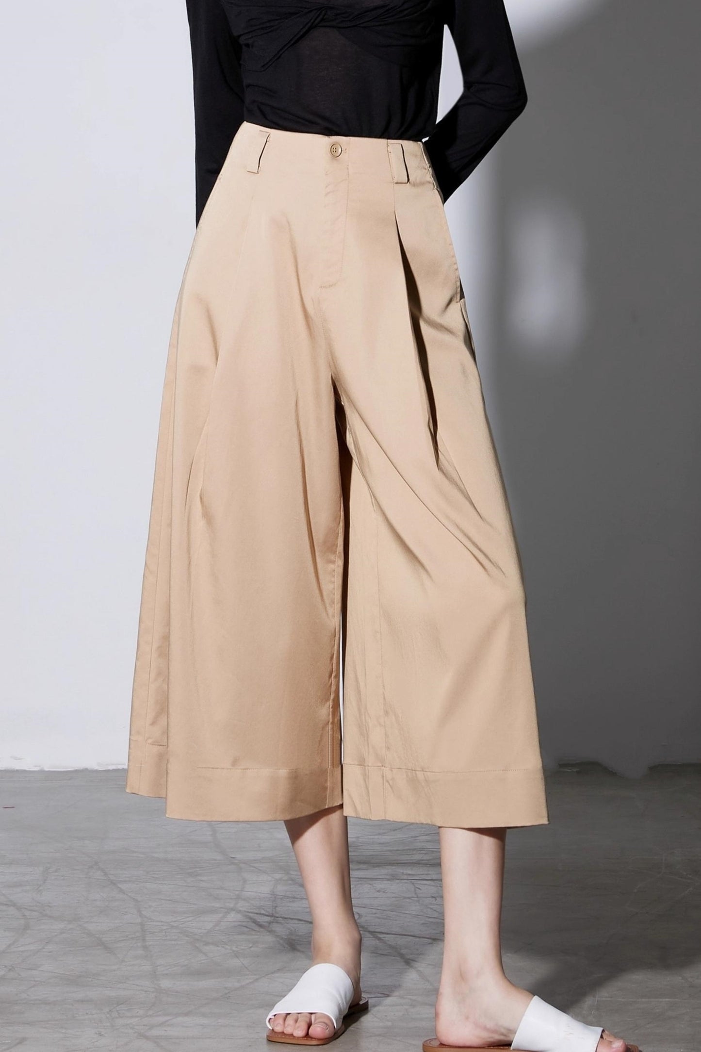 Cool Tencel High-waisted Wide-leg Pants