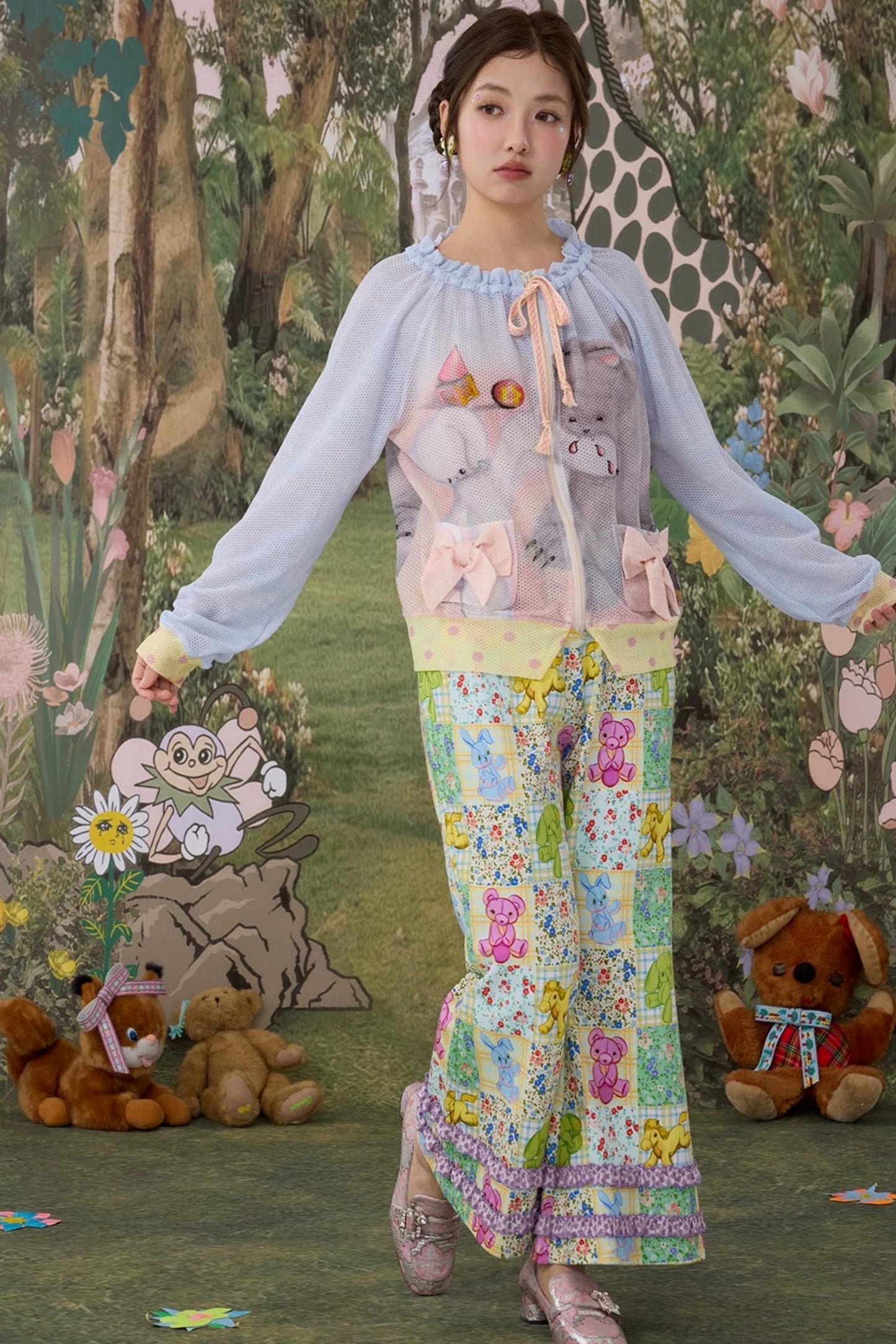 Illustration Mesh Sun Protection Top