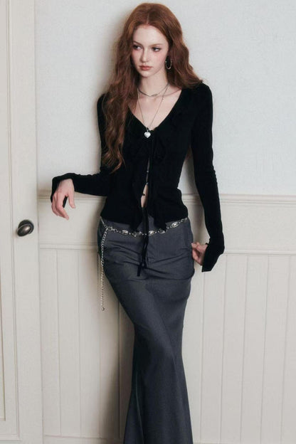 Lace-Up Cardigan
