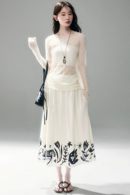 Sheer Lace Poem Blouse