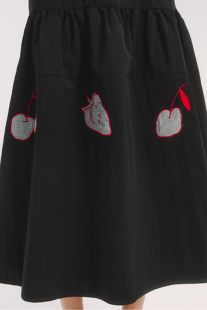 Contrast Patch Embroidery Sleeveless Dress