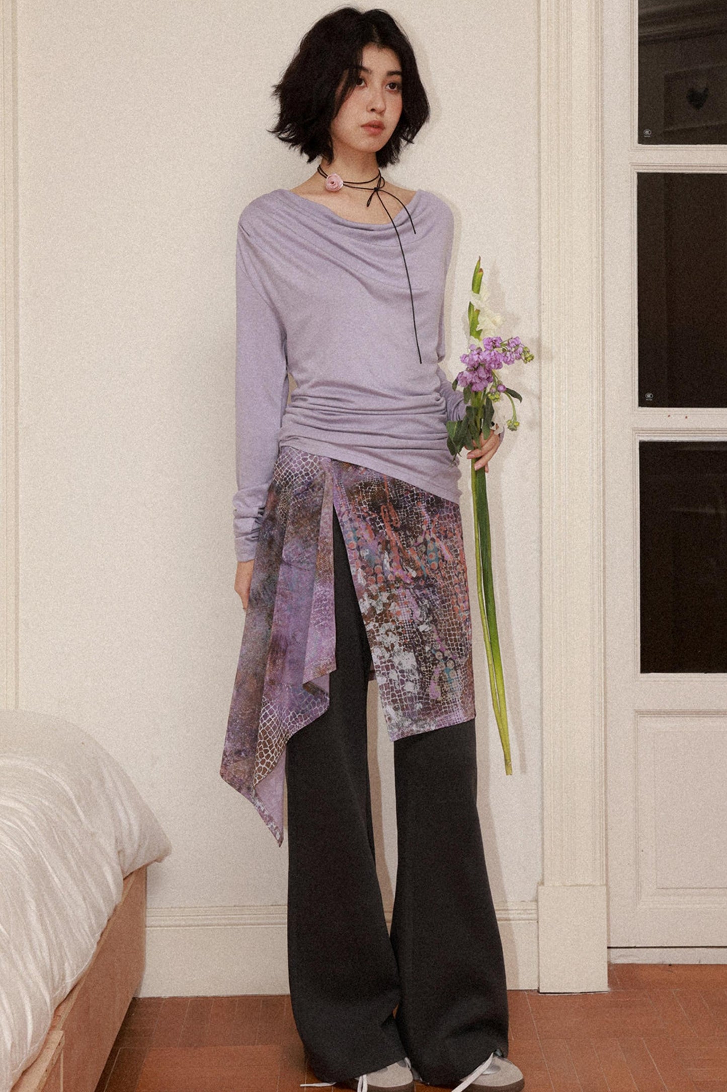 Modal Wool Off-Shoulder Knit Top