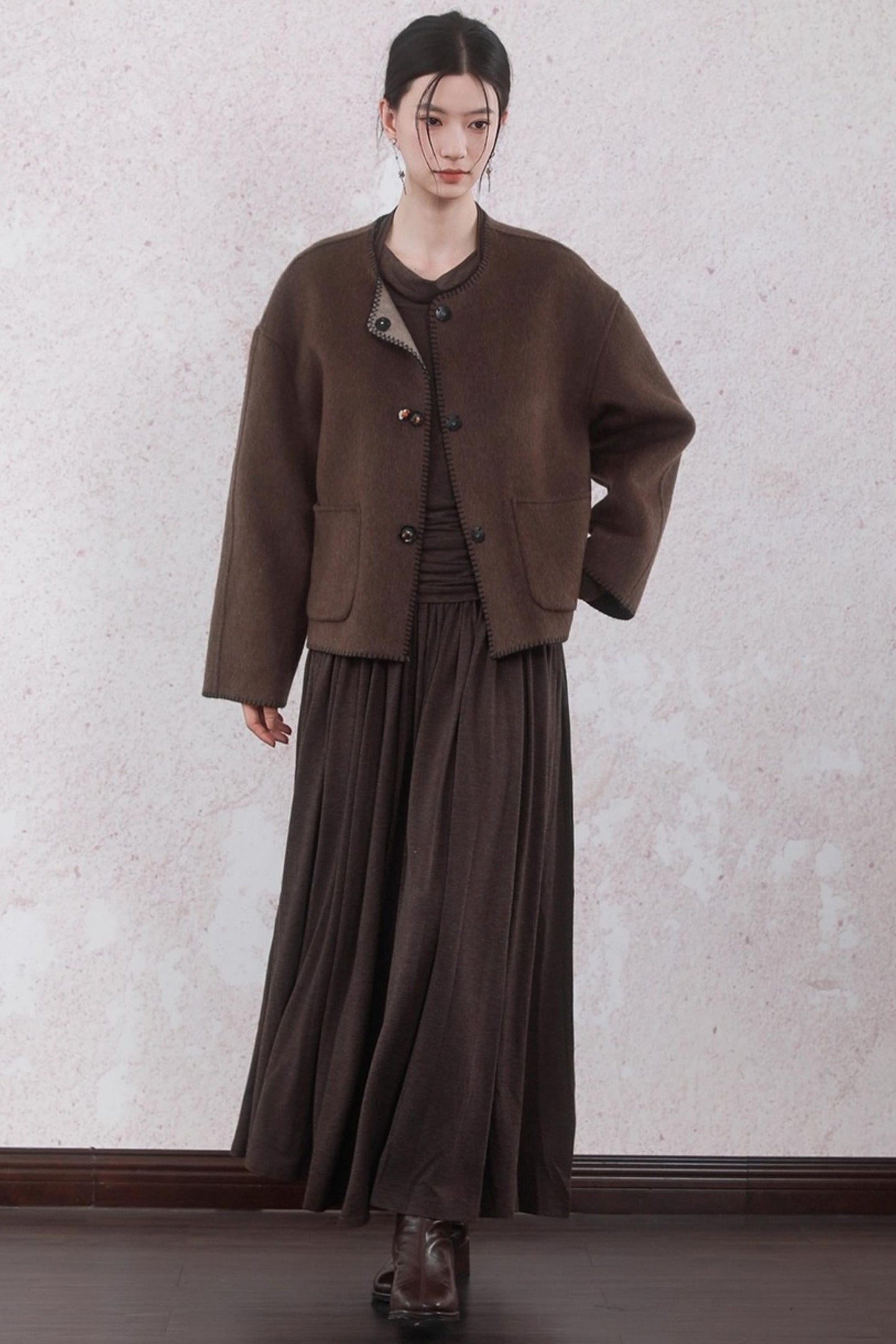 Latte Brown Wool Dress