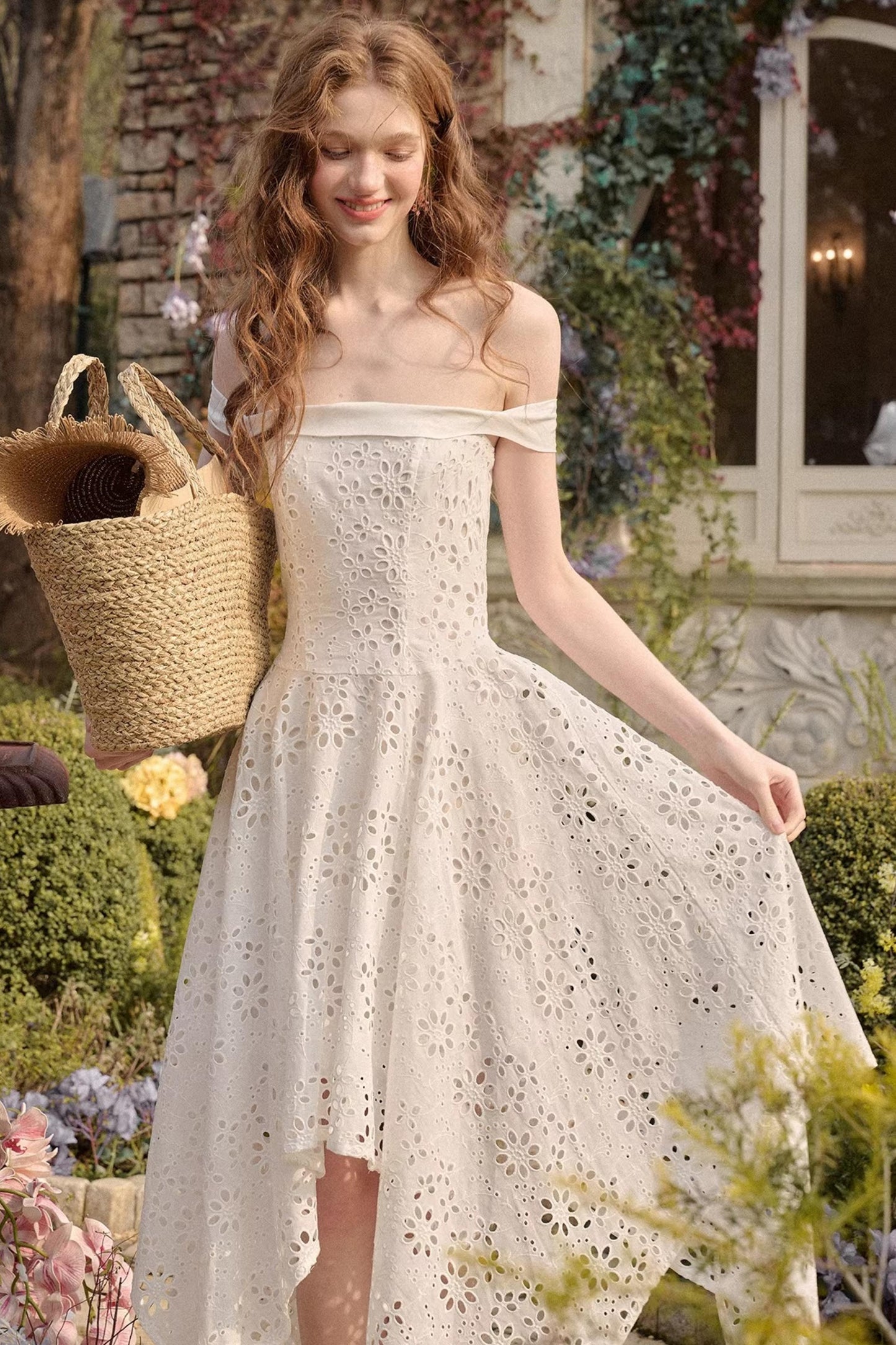 Milky Way Asymmetrical White Dress