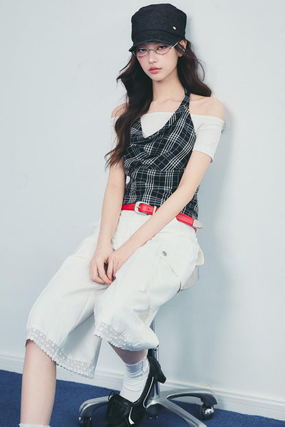 Lace Accent Drape Pants