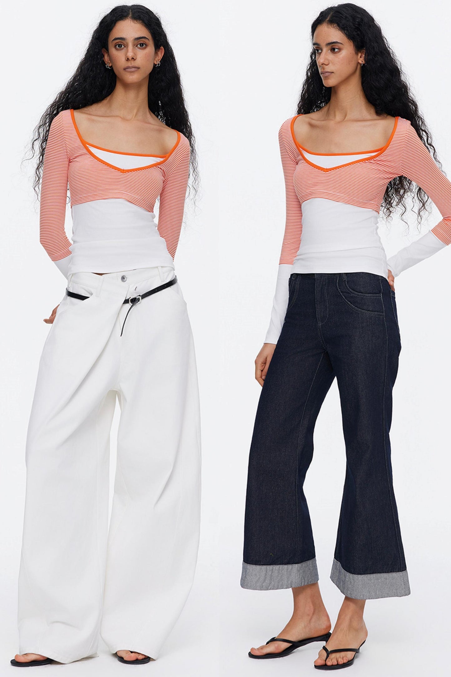 V-Neck Color-Blocked T-Shirt