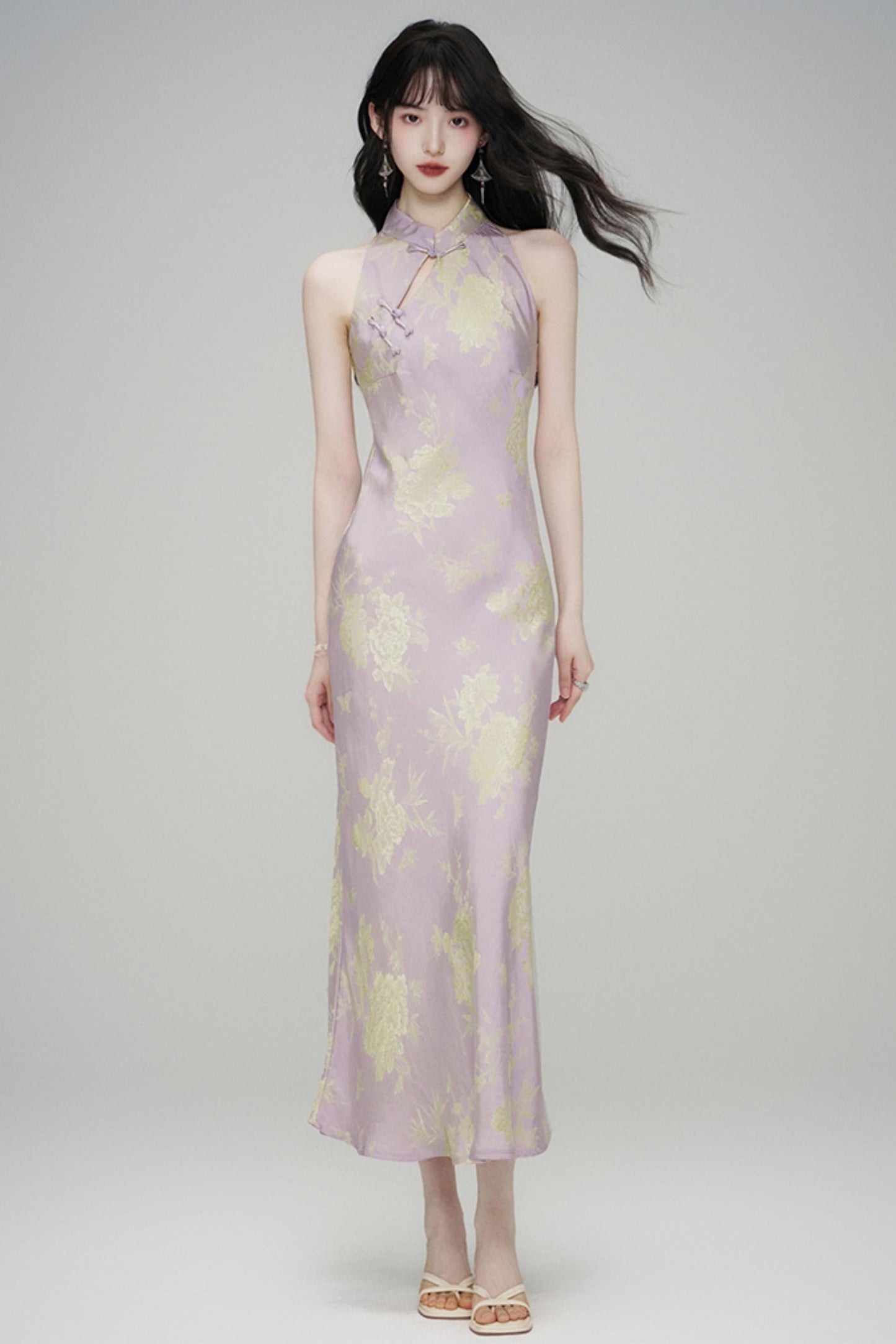 Chic Jacquard Slim Cheongsam Dress