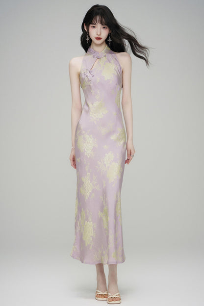 Chic Jacquard Slim Cheongsam Dress
