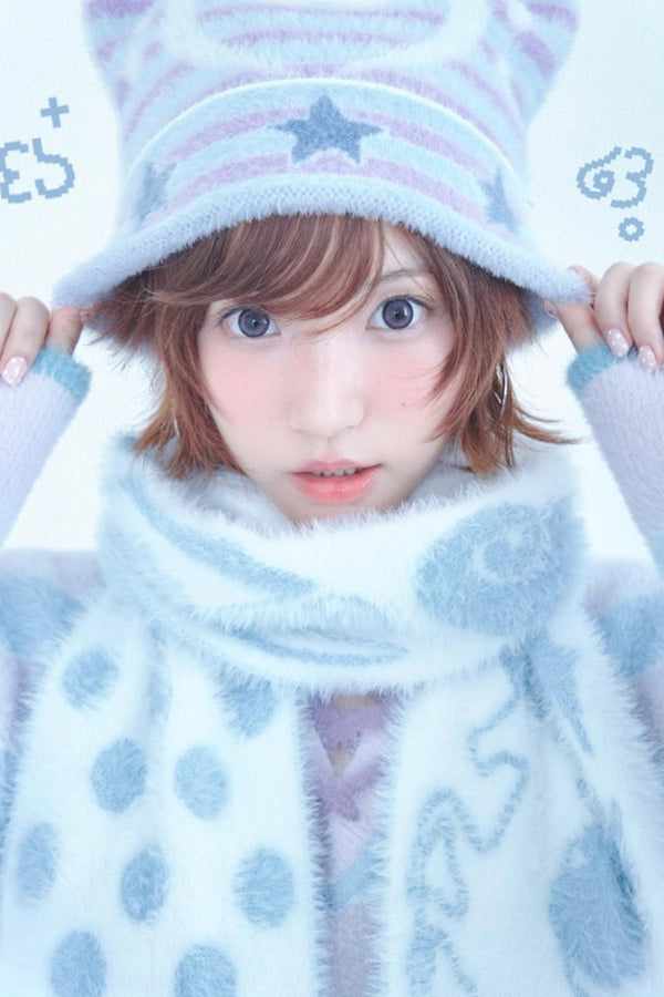 Millennium Dream Jacquard Music Star Cat Ear Hat