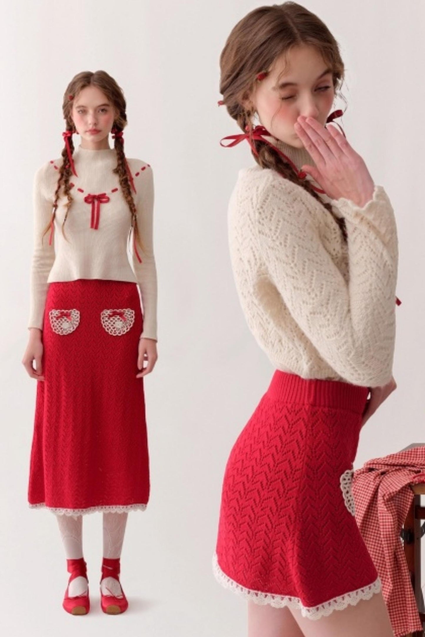 Lacemade Knit Sweater Skirt Set