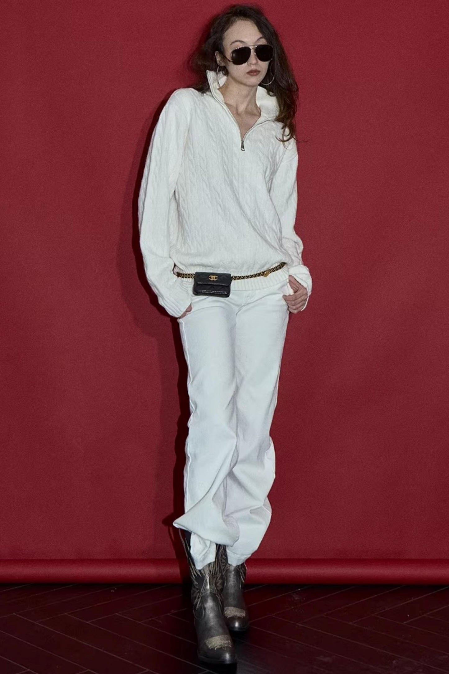 Three-Dimensional Cable Knit Sweater