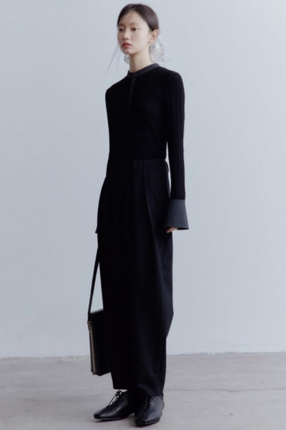 Black Cocoon Shaped Suit Pants