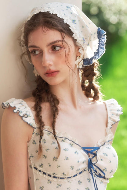 Blueberry Pastoral Floral Woman Turban