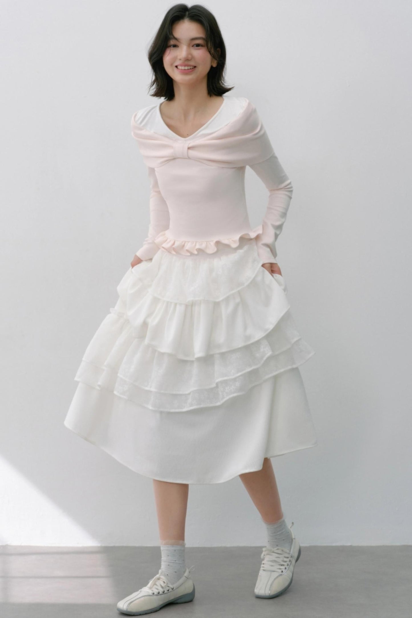 Cherry Blossom Bow Sleeve T-Shirt