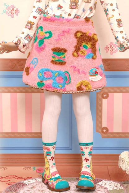 Pink Plush Sherpa Skirt