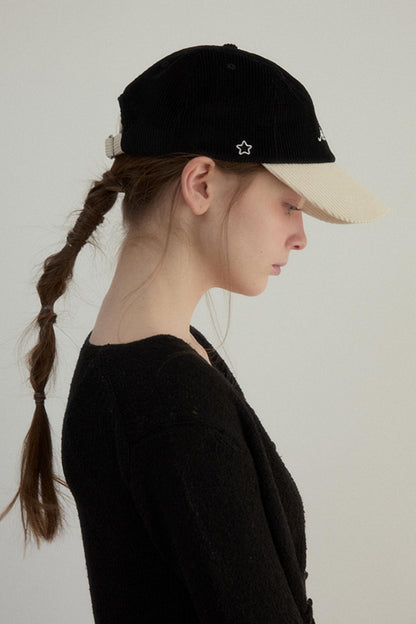Color Block Corduroy Cap