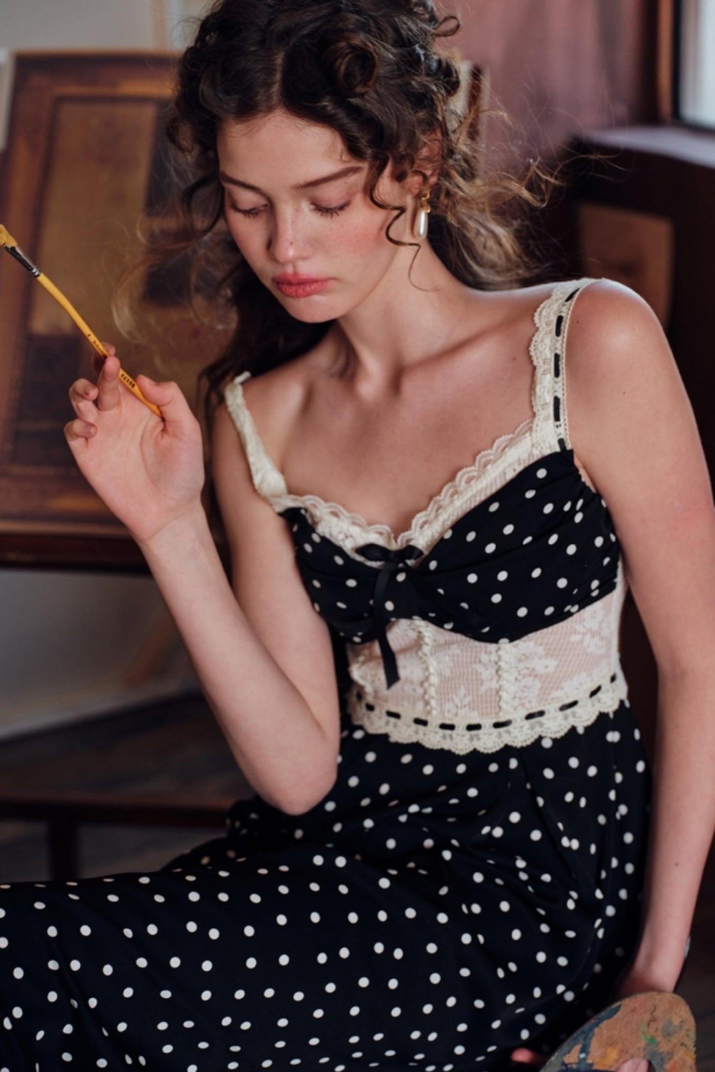 Parisian Polka Dot Halter Dress