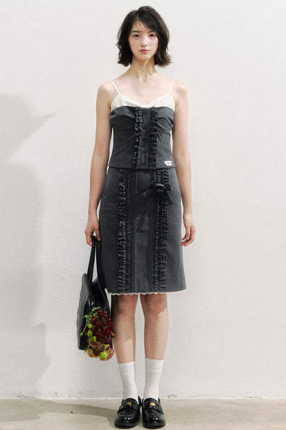 Vintage Lace Suspender Skirt Set-Up