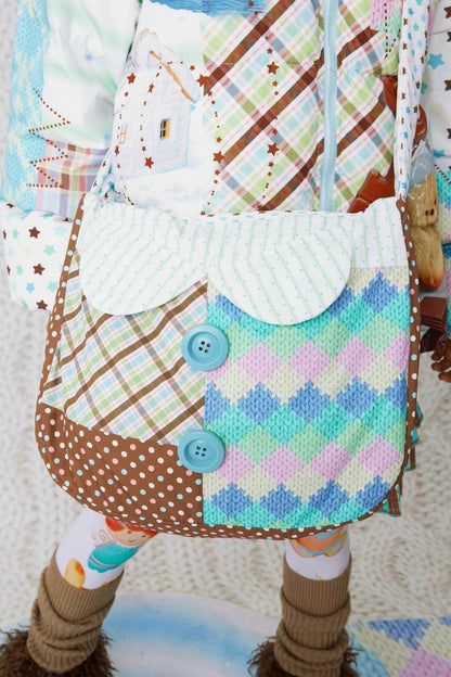 Two-Color Quilted Cotton Bag