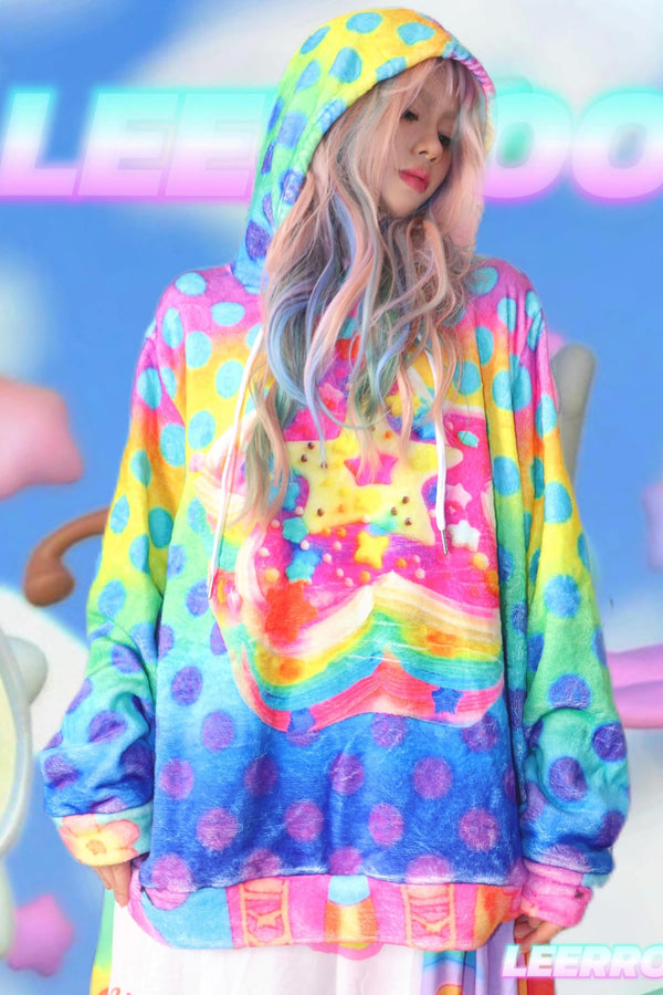 Colourful Polka Dot Hooded Sweatshirt