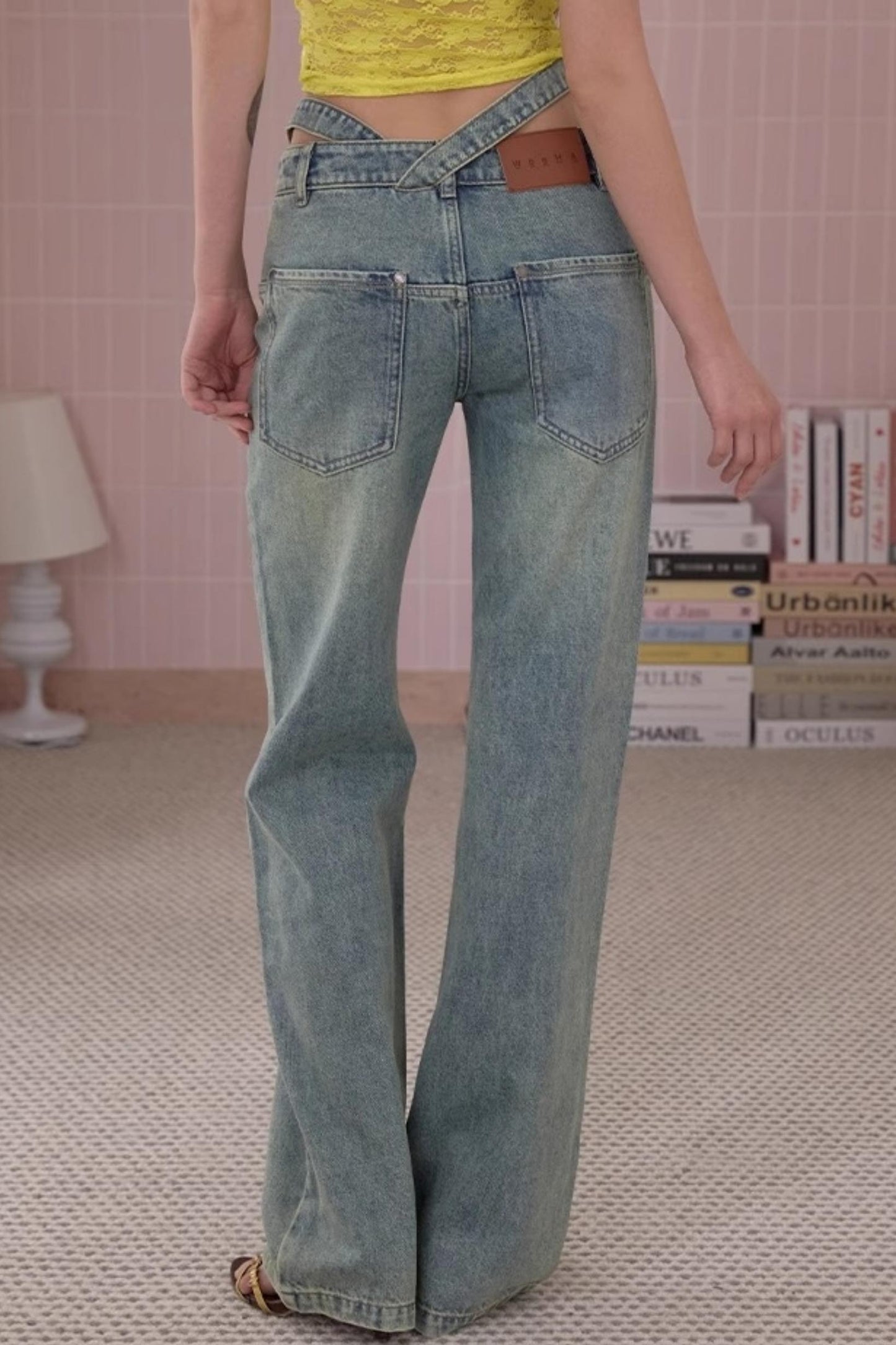 Summer Chic Cross-Waist Jeans