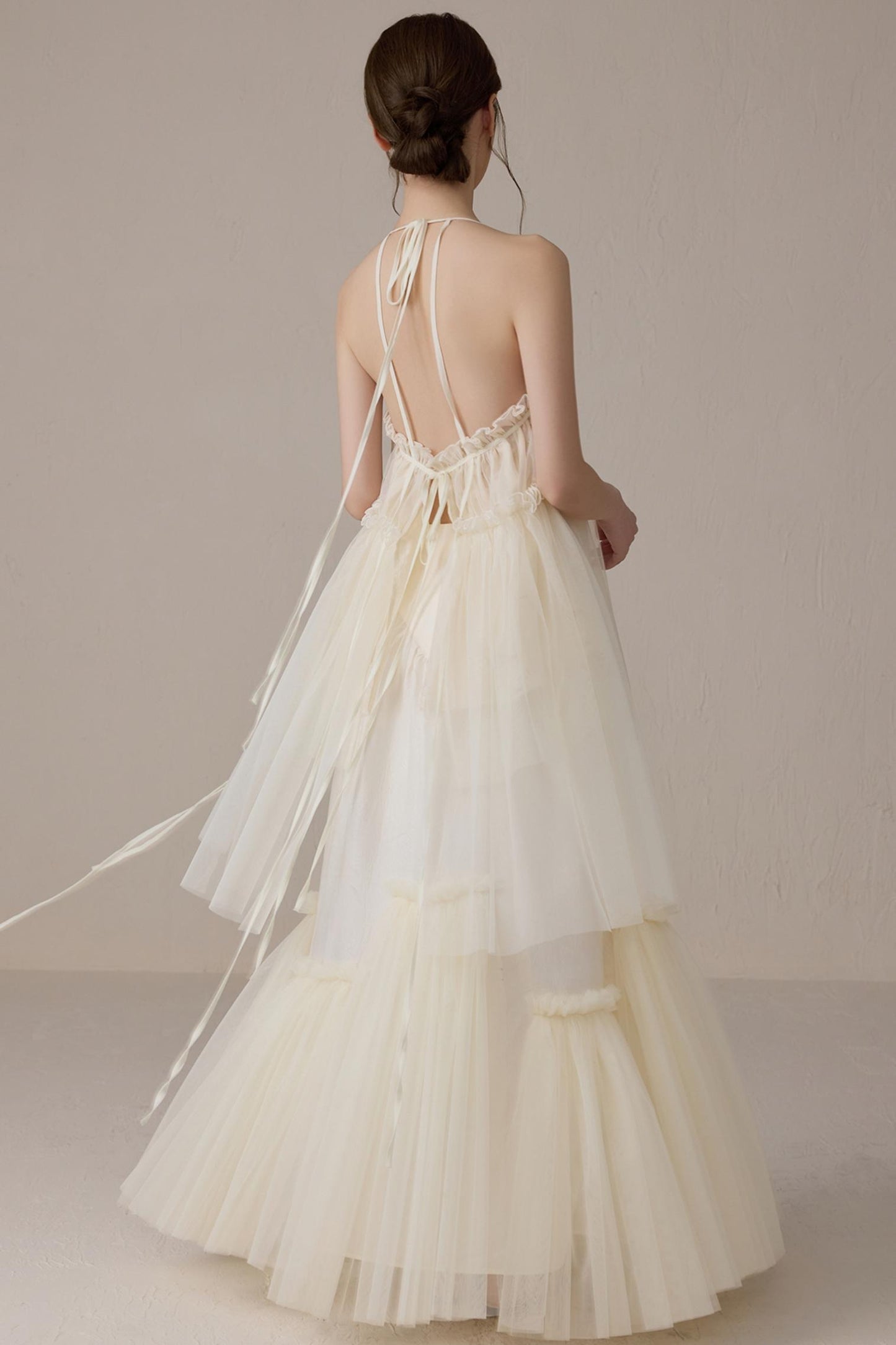 Floral Mesh Tie Neck Camisole