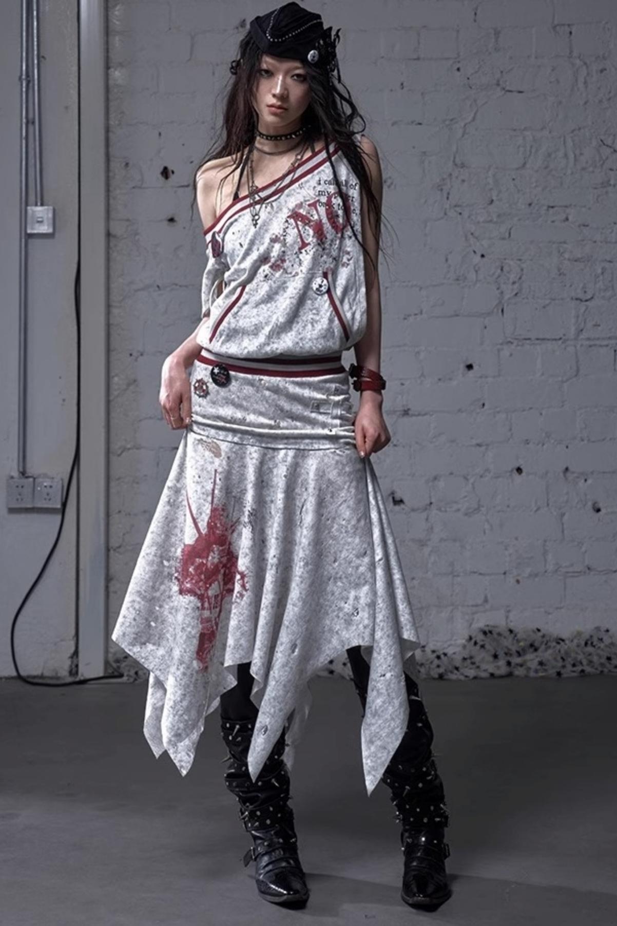 Detachable Hem Punk Corset Dress