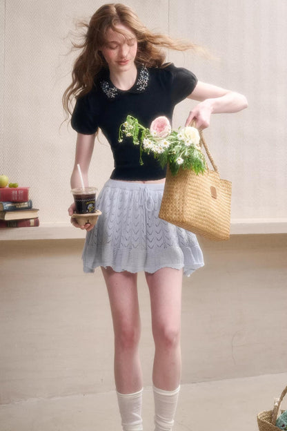 Frozen Flowers Wool Top