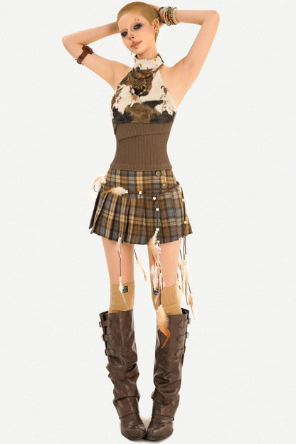 Retro Furry Halter Top