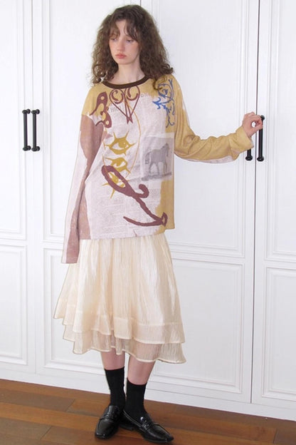 Print Long-Sleeved T-Shirt