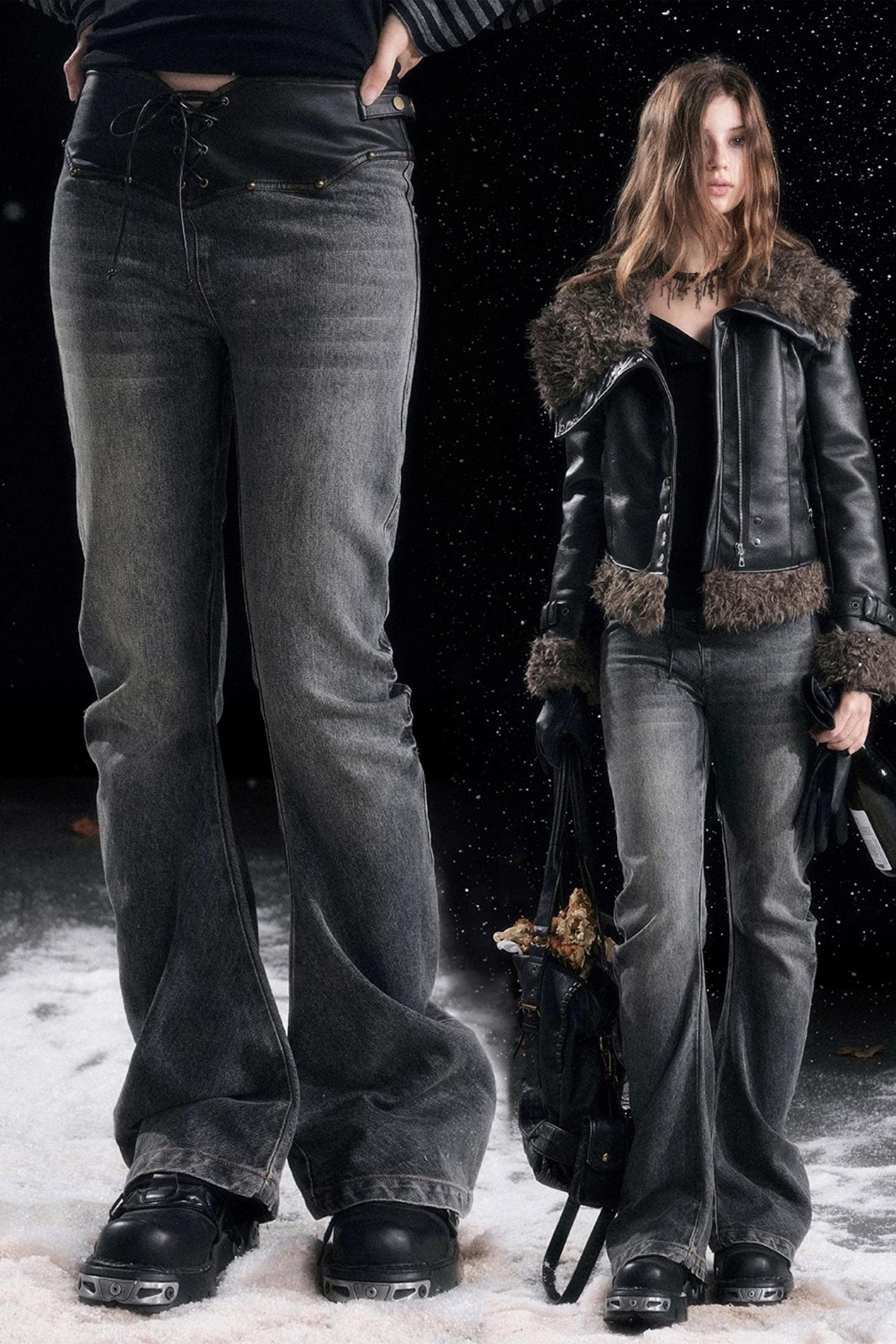 Versatile Vintage Leather Pleated Pants