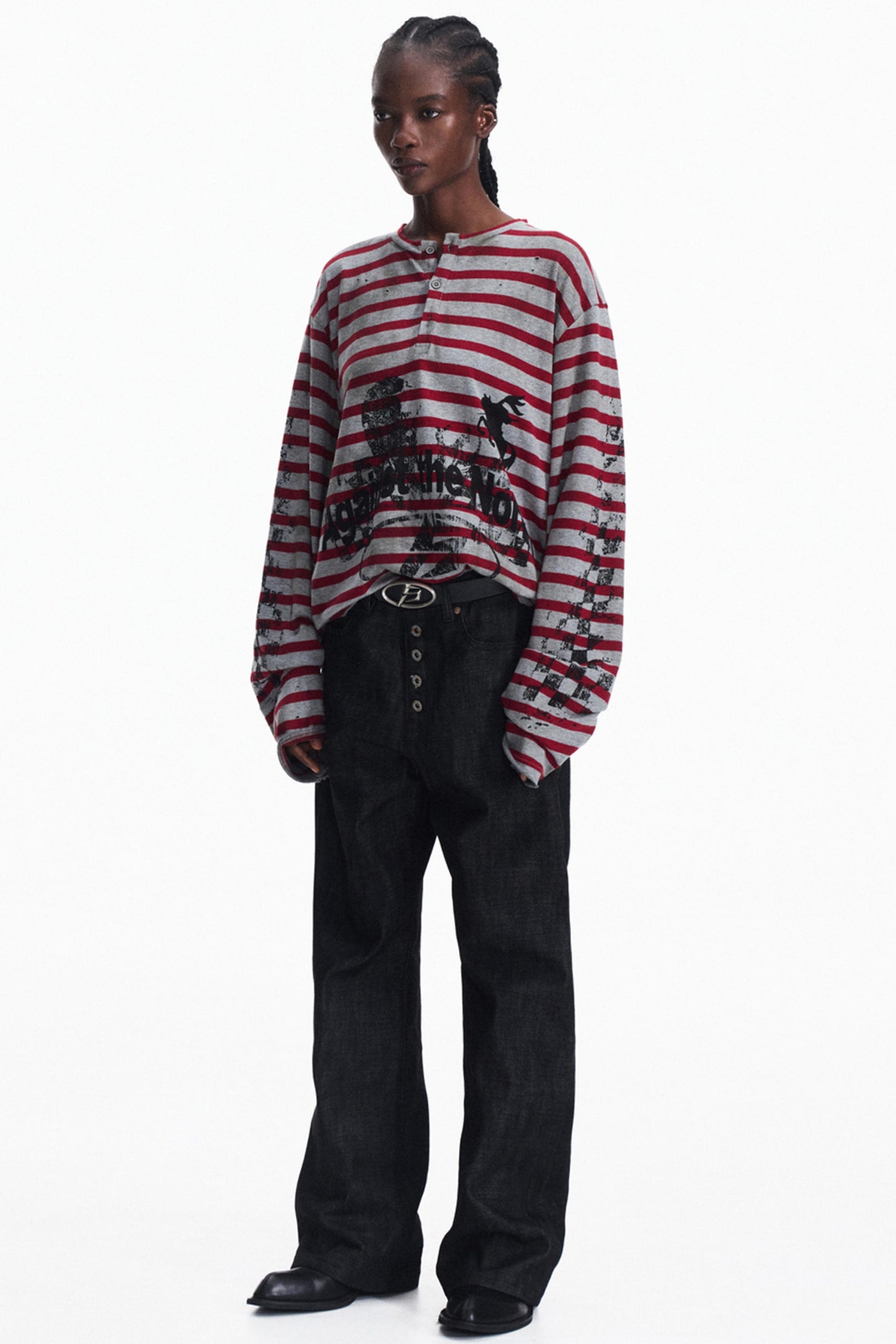 Splashed Ink Stripe Top